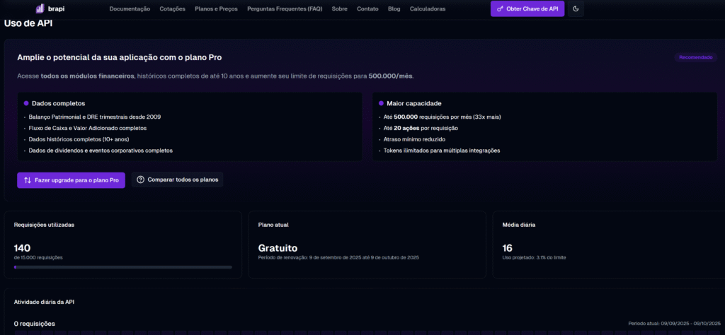 Obtendo cotações automáticas de ETFs pela Brapi